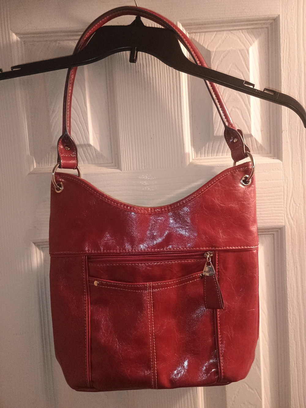 Rosetti Red Shoulder Bag with Front Zip Pocket